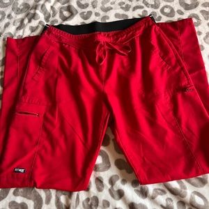 Red scrub pants